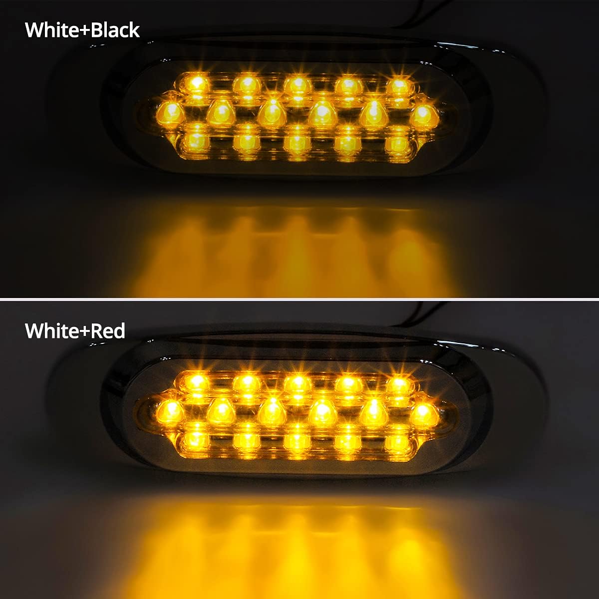 14Pcs 6.5" Inch Amber LED Side Marker Lights Surface Mount Turn Signals 12V Pack of 2 Z8729