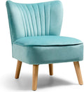 Velvet Armless Club Chair with Wood Legs G5604