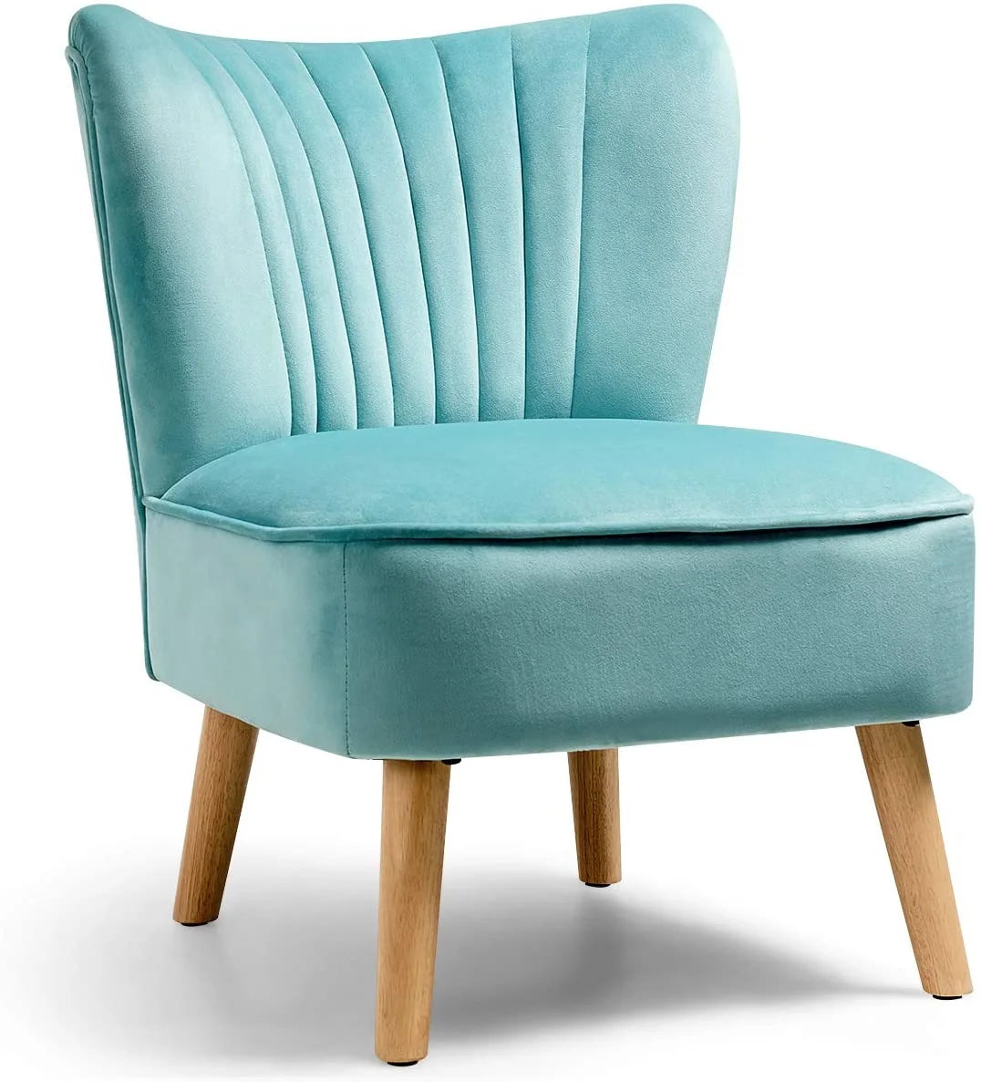 Velvet Armless Club Chair with Wood Legs G5604