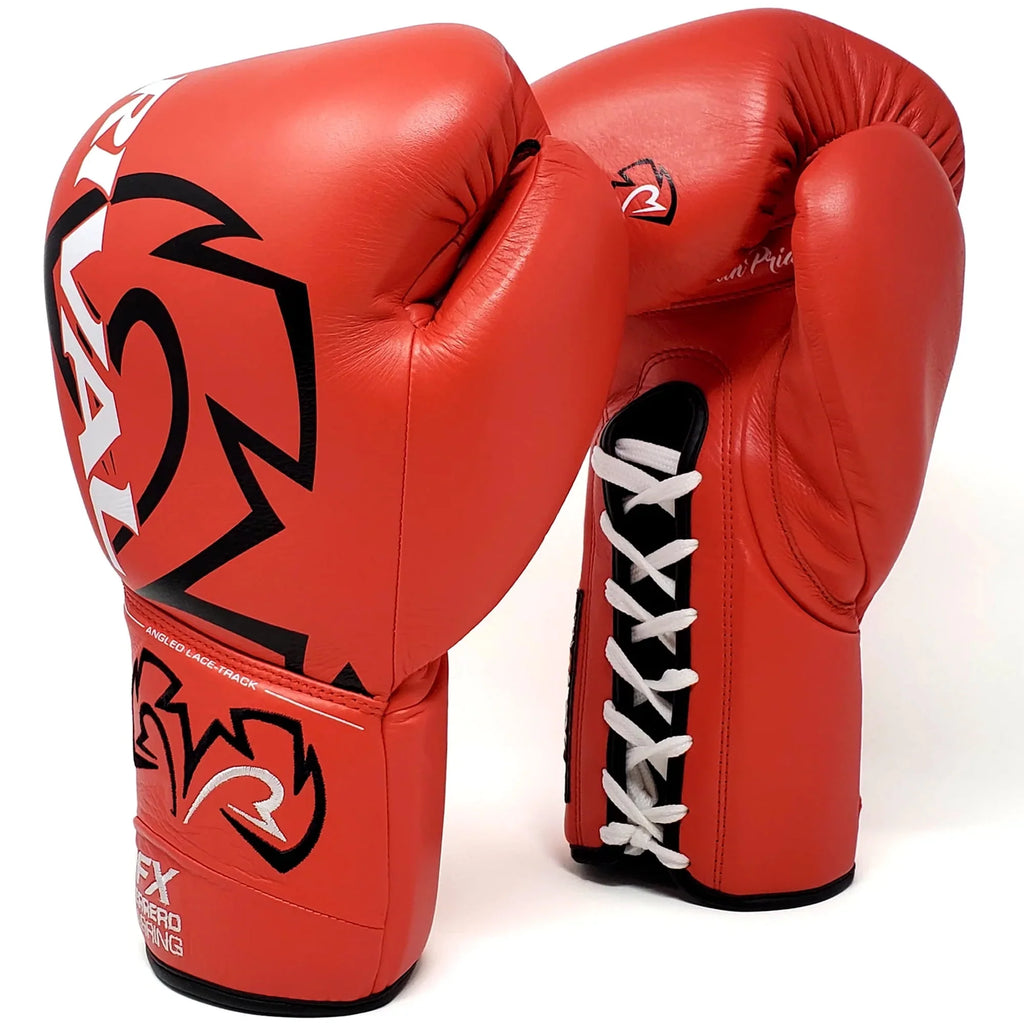 Red 12 oz Lace-Up Sparring Gloves Q4738