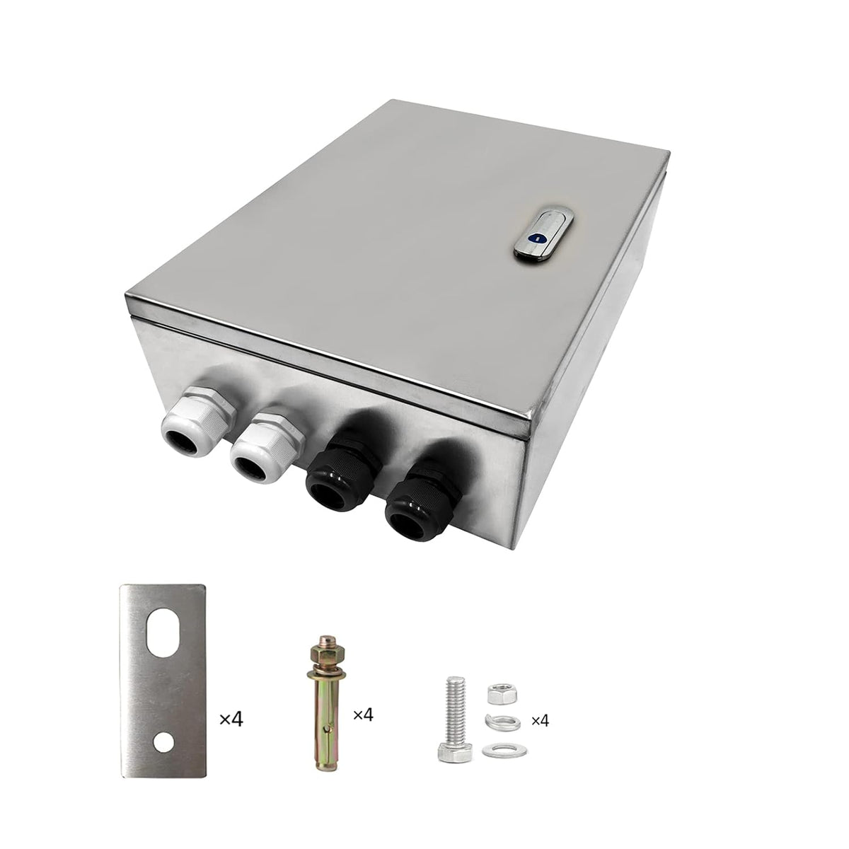 304 Stainless Steel IP65 Waterproof Junction Box with Lock (11.8x 9.8x 5.5) N3213