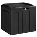 Black Resin Outdoor Deck Box with Seat R942258