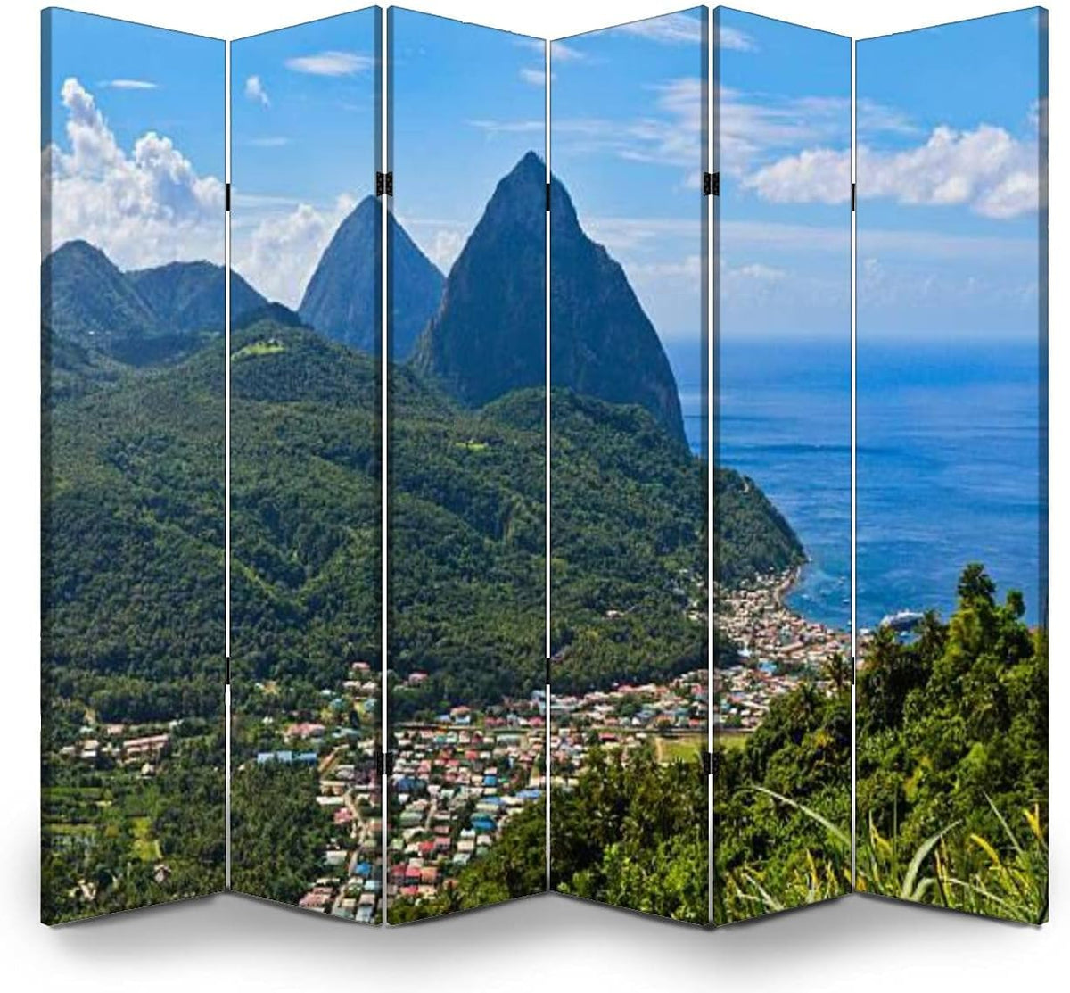 6 Panels Folding Canvas Screen Divider N7753