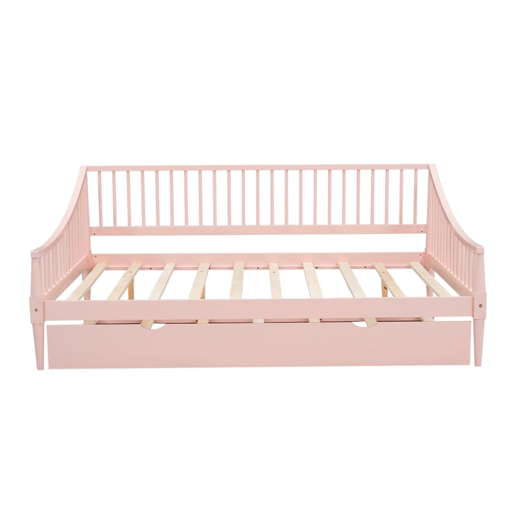 Pink Full Size Wood Daybed with Twin Trundle Z309