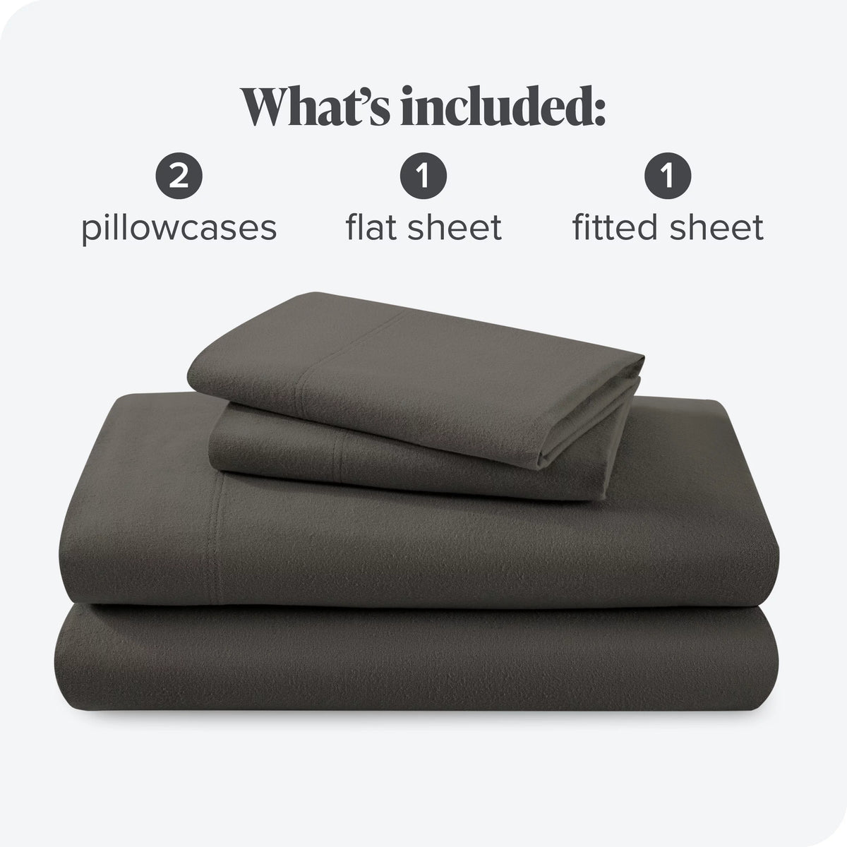 100% Cotton 4 Piece Queen Gray Flannel Sheet Set X6775