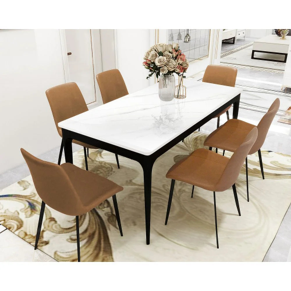 White 63 inch Sintered Stone Dining Table B507651