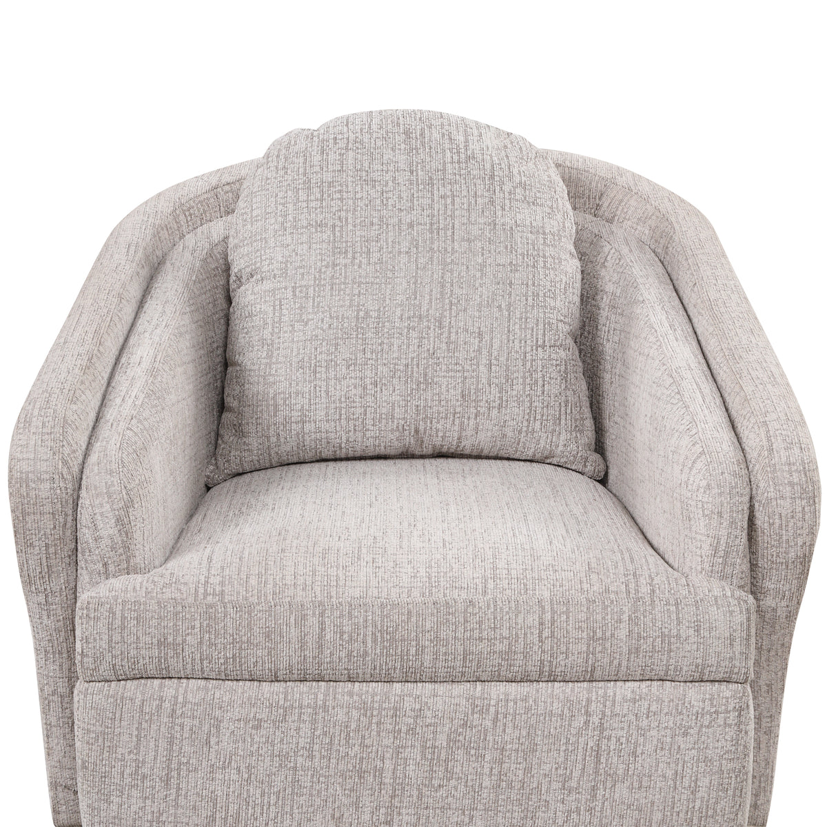 Light Grey Upholstered Accent Chair with Lumbar Pillow and Metal Legs I4627