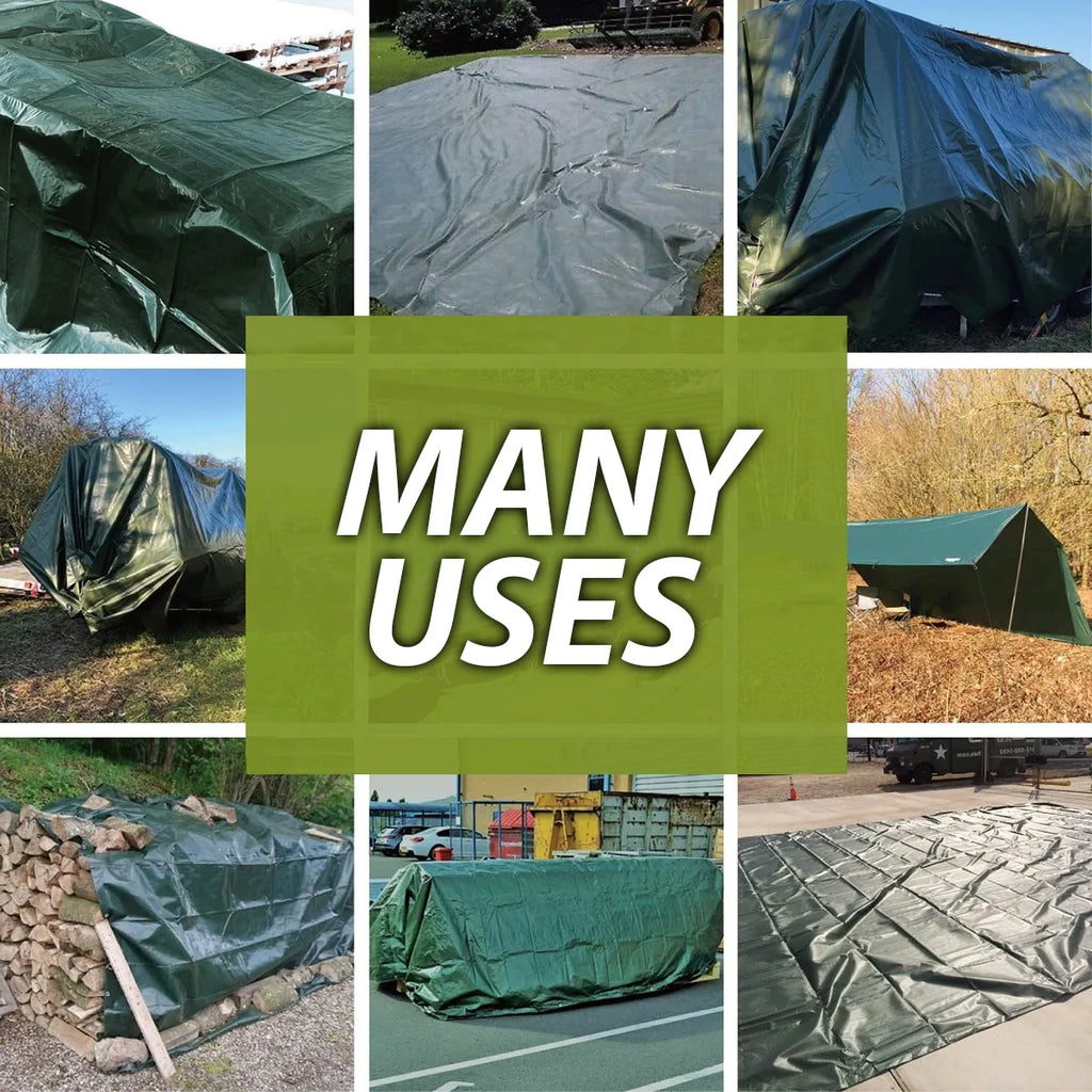 Green/Silver Heavy Duty Polyethylene Tarp, 12’ x 14’, 5 oz. A844