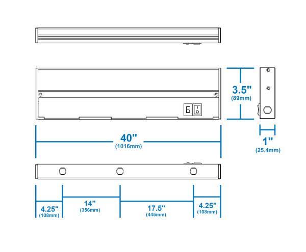 40 in. Nickel Selectable LED Under Cabinet Light R7690