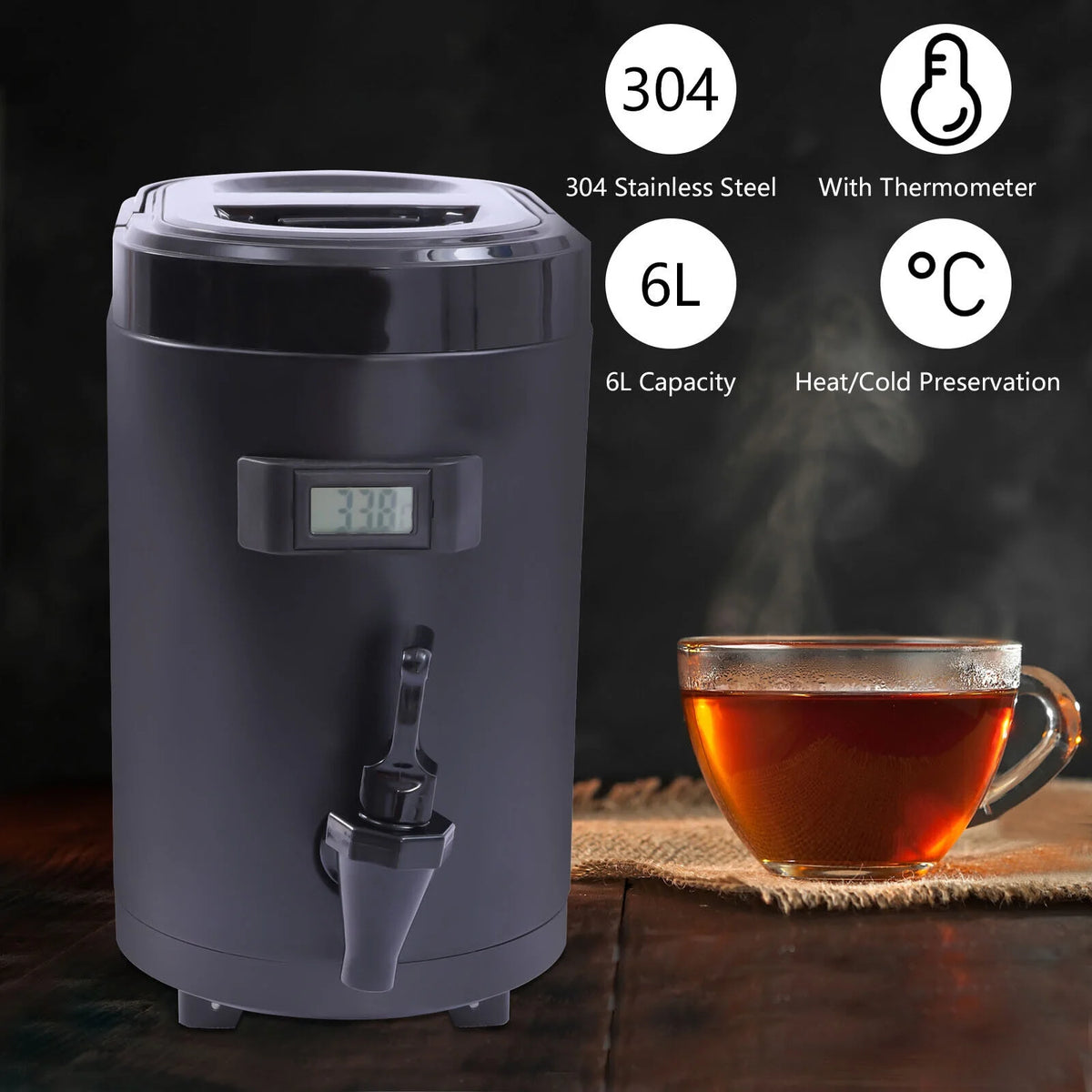 6L Cold Hot Insulated Beverage Dispenser Y10924