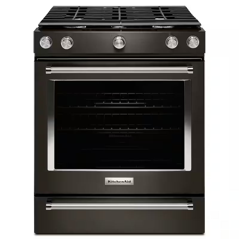5.8 cu. ft. Slide-In Gas Range in Black Stainless F6308
