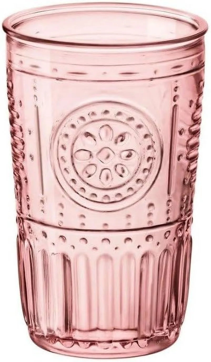 Set Of 4 16 Oz Colored Crystal Glasses C994