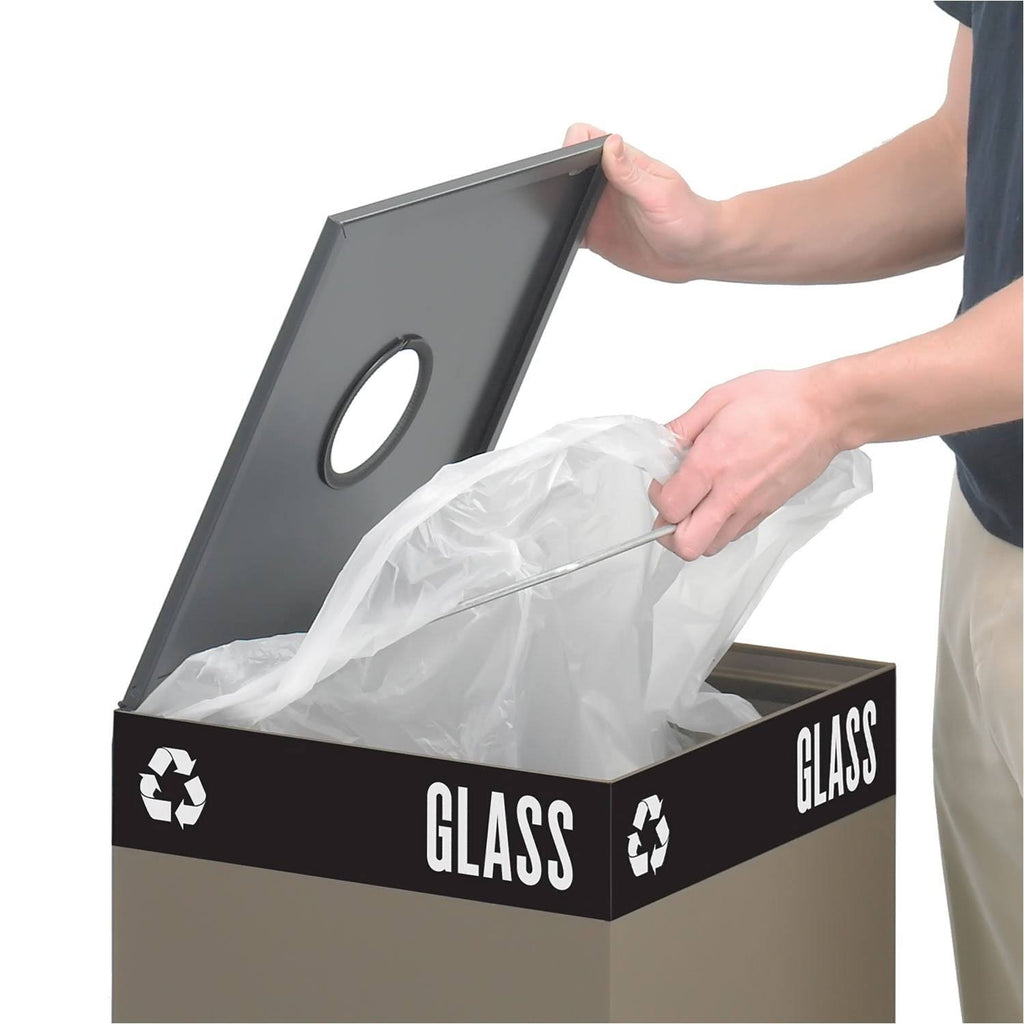 42 gal powder-coated steel black Trash Can Base C77518
