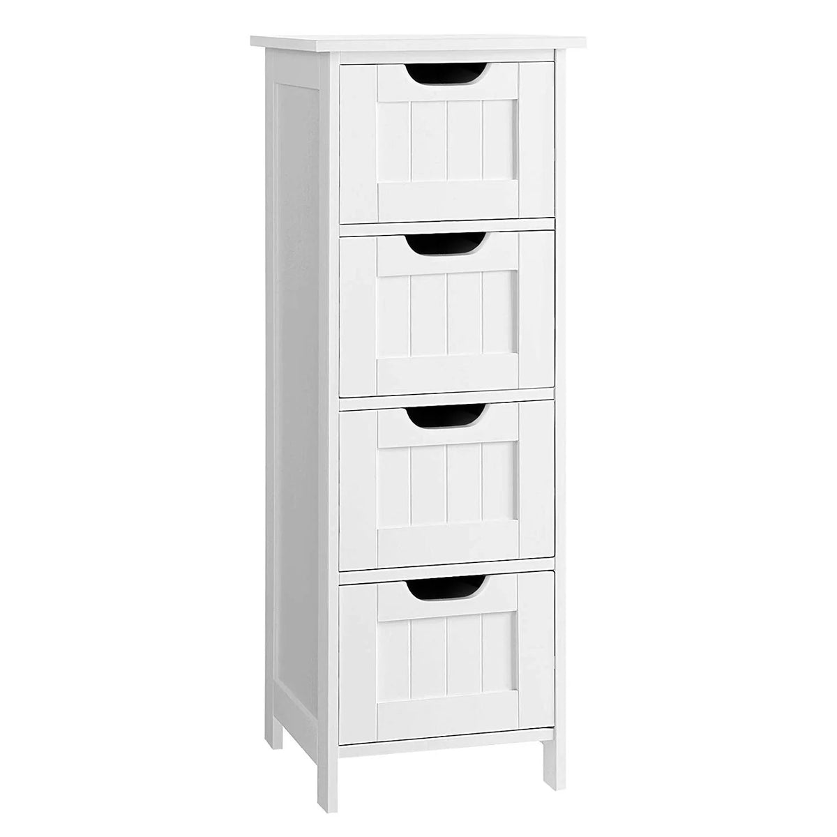 White 4 Drawer Wooden Floor Cabinet O79609