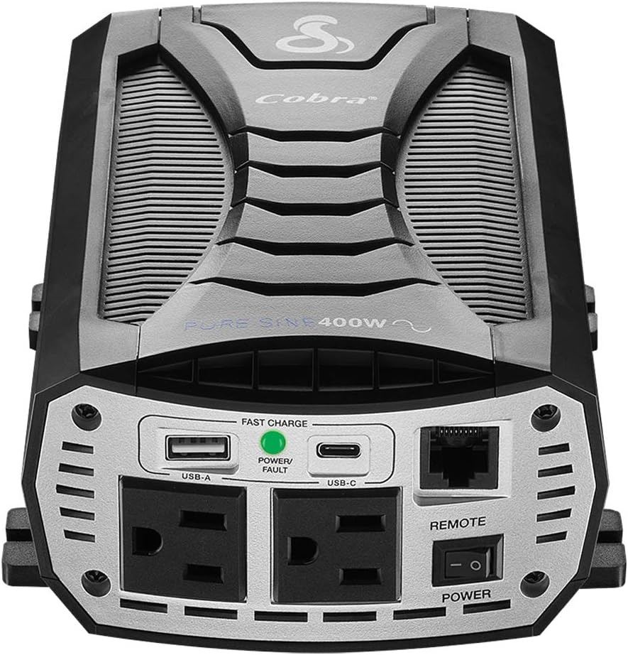 500W Portable Car Power Inverter with 2 AC Outlets and USB Ports H8936