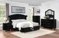 Black Solid Wood Queen Bedroom Set 5pcs M2496