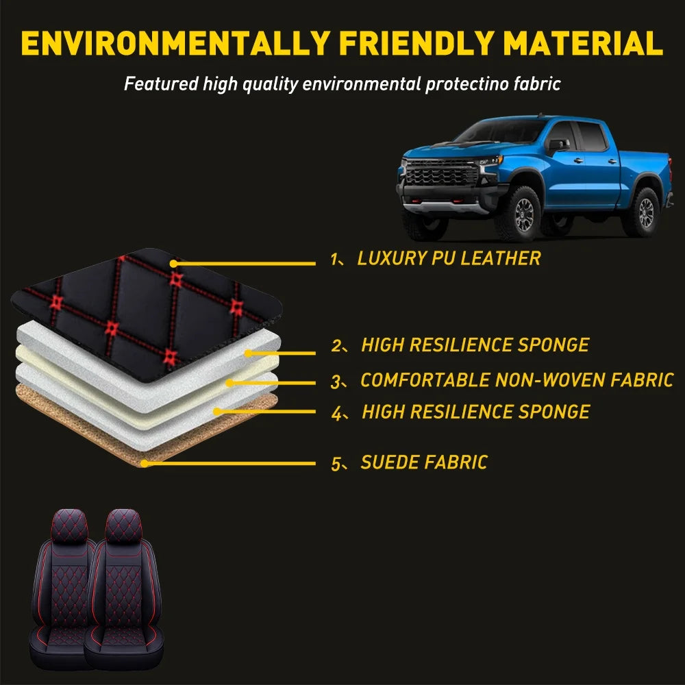 Black-Red Full Set Car Seat Covers X3263