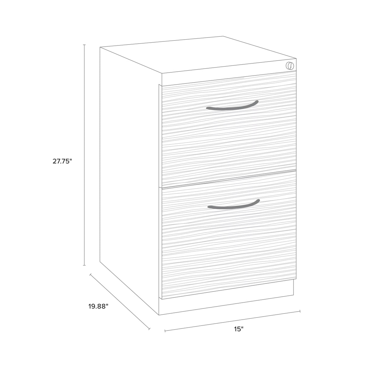 20" 2 Drawer Mobile Pedestal File Cabinet with Seat Cushion, White/Walnut T1326