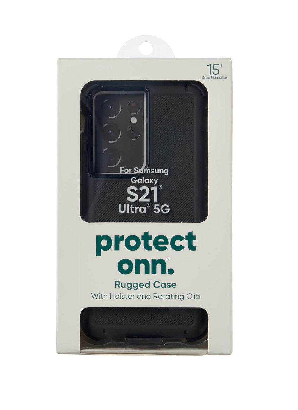 Rugged Phone Case with Holster for Samsung Galaxy S21 Ultra 5G - Black Y74689