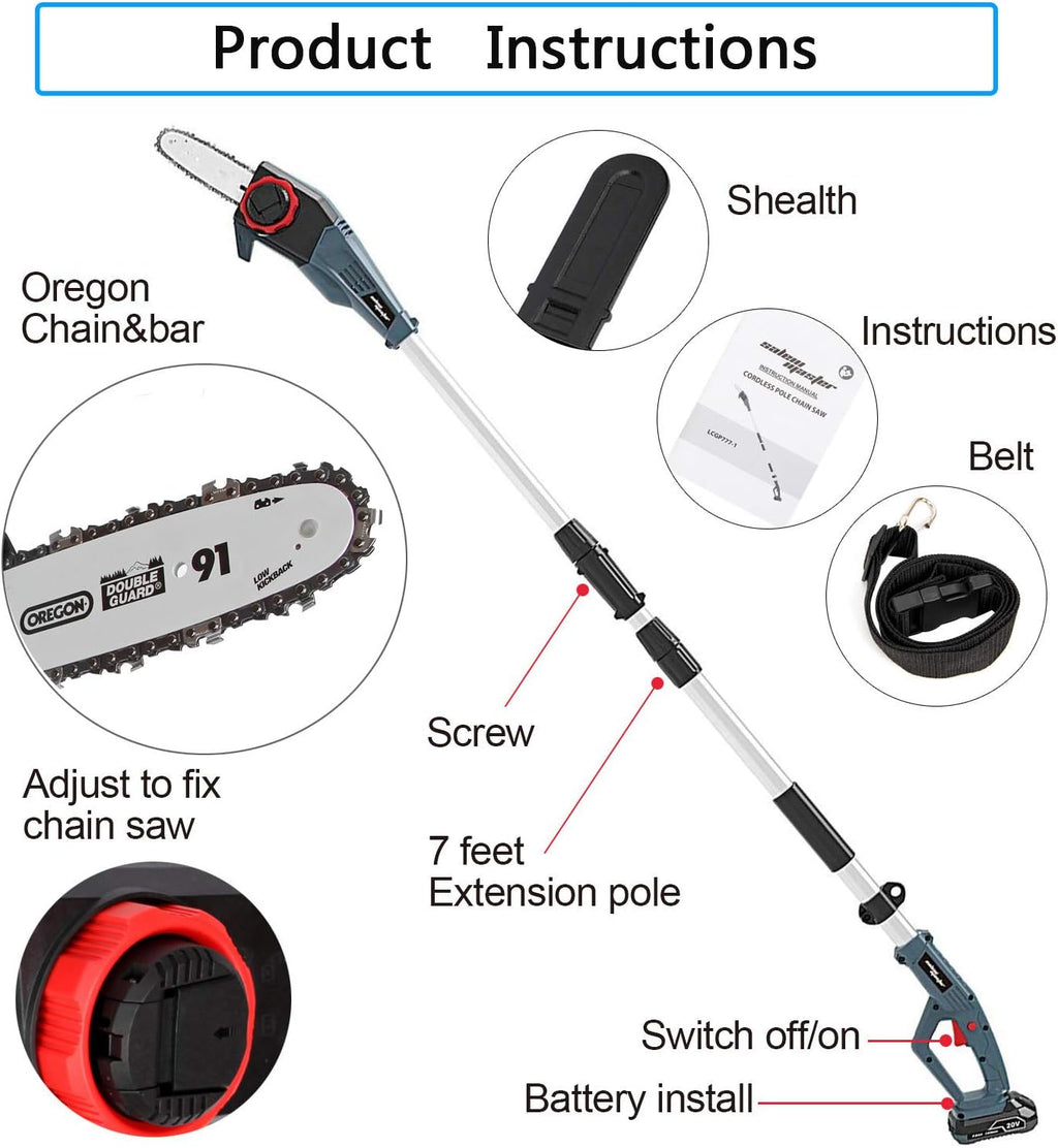8-Inch Electric Telescopic Pole Chain Saw I299064