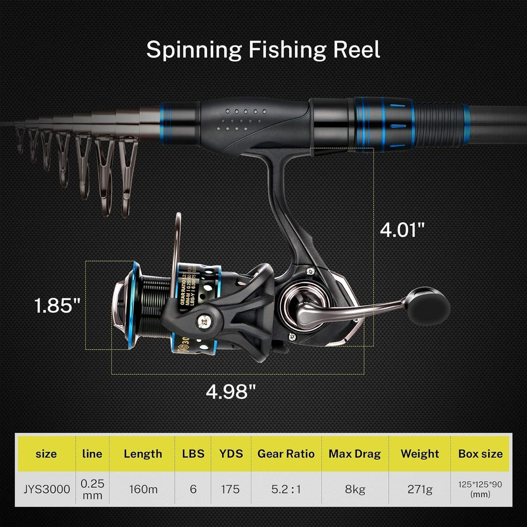 Carbon Fiber Telescopic Fishing Rod and Reel Combo N7013