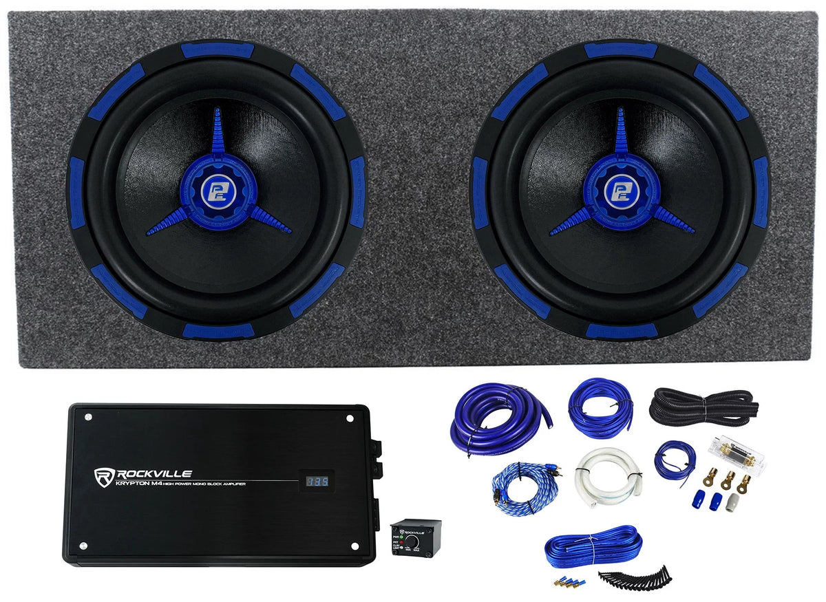 12" 2700w Subwoofers with Sealed Box, Amplifier and Amp Kit T687