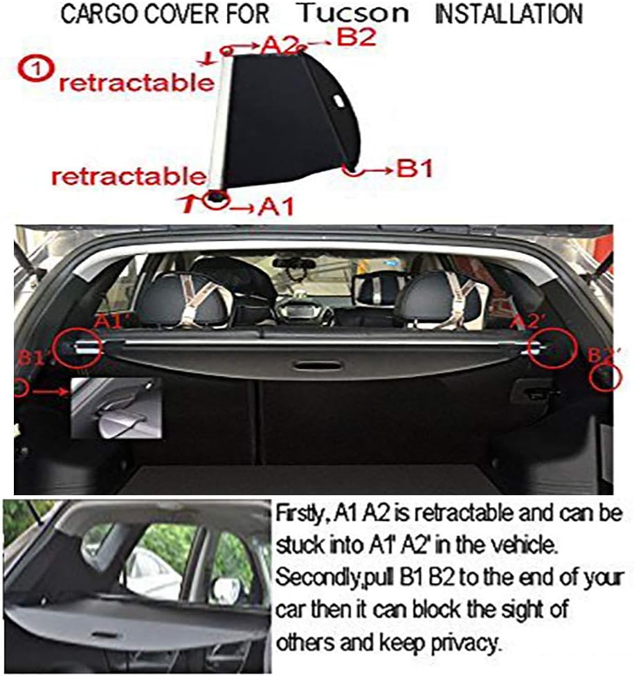 Retractable Trunk Shade for Hyundai Tucson, Pack of 2 O22376
