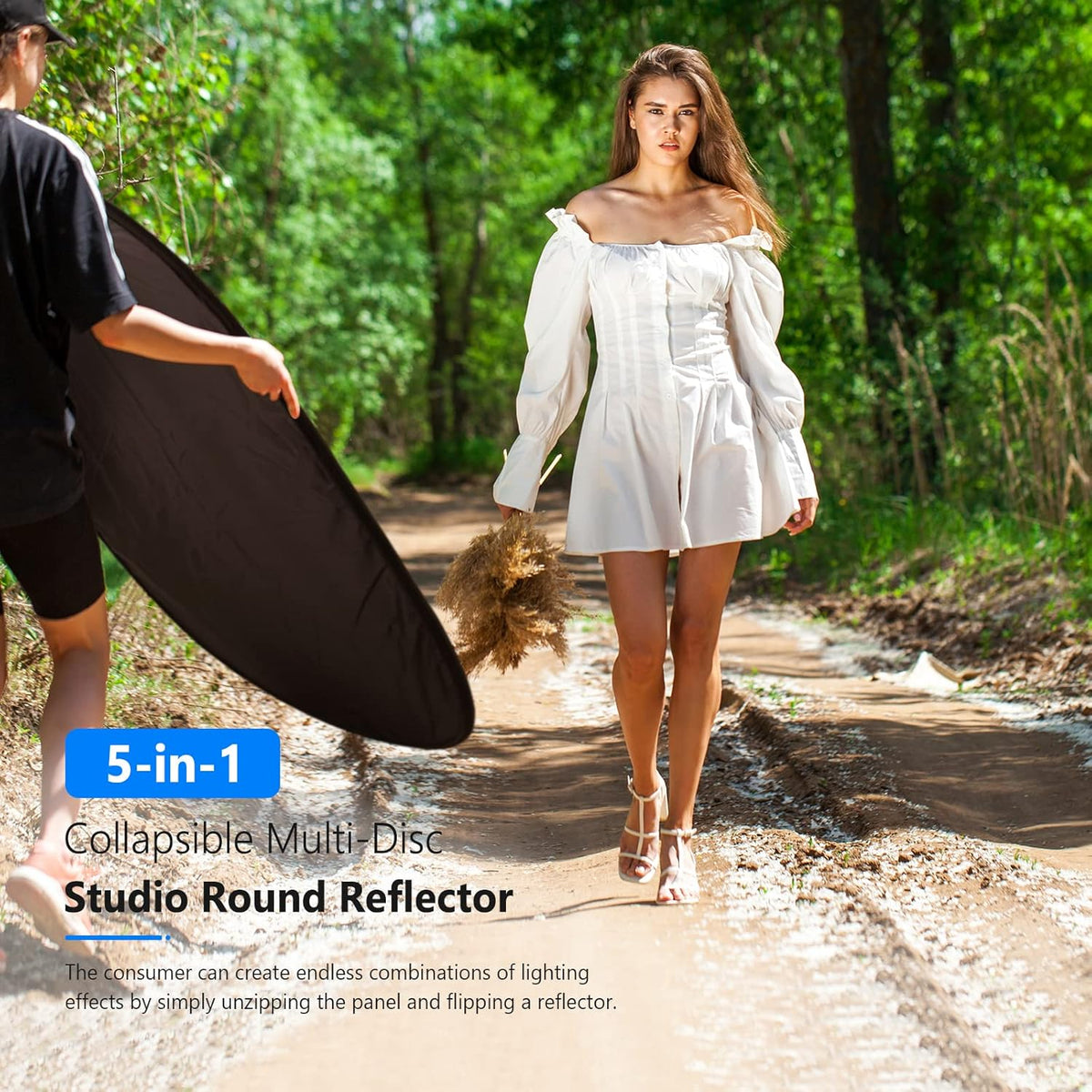 5 in 1 Portable 40"x 60" Camera Lighting Reflector Kit with Carrying Case J455485