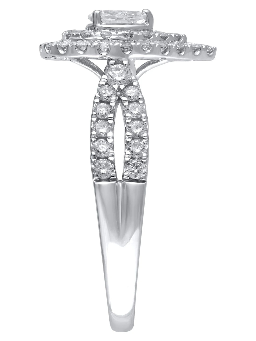 Pear cut Diamond Engagement Ring in 10kt White Gold F738911