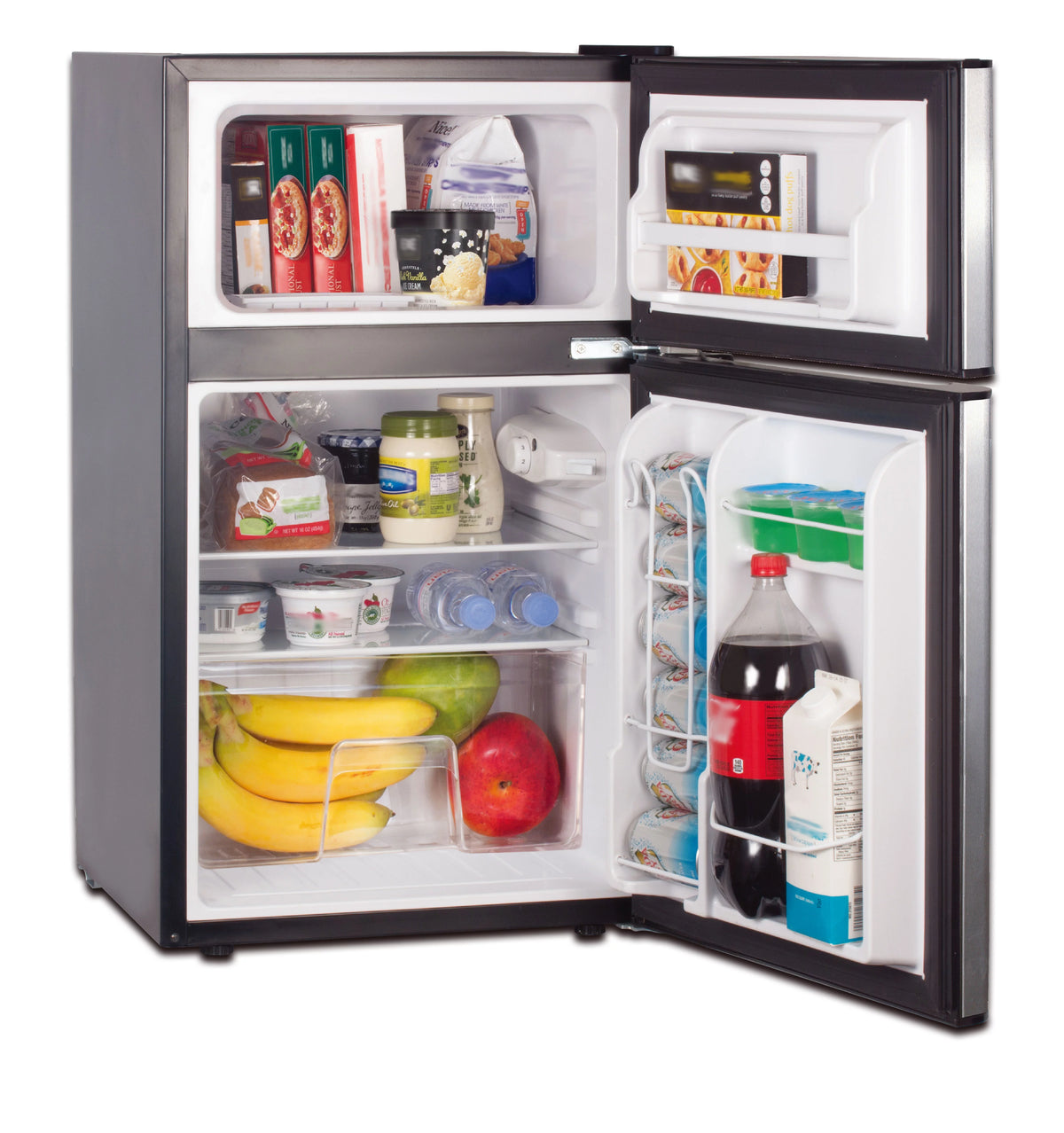 3.2 Cu Ft Two Door Mini Fridge with Freezer, White T996