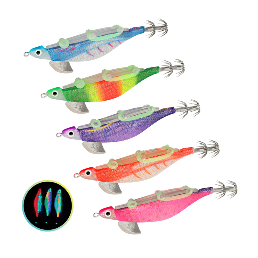 10pcs Fishing Luminous Shrimp Lure with Squid Hooks Q635863