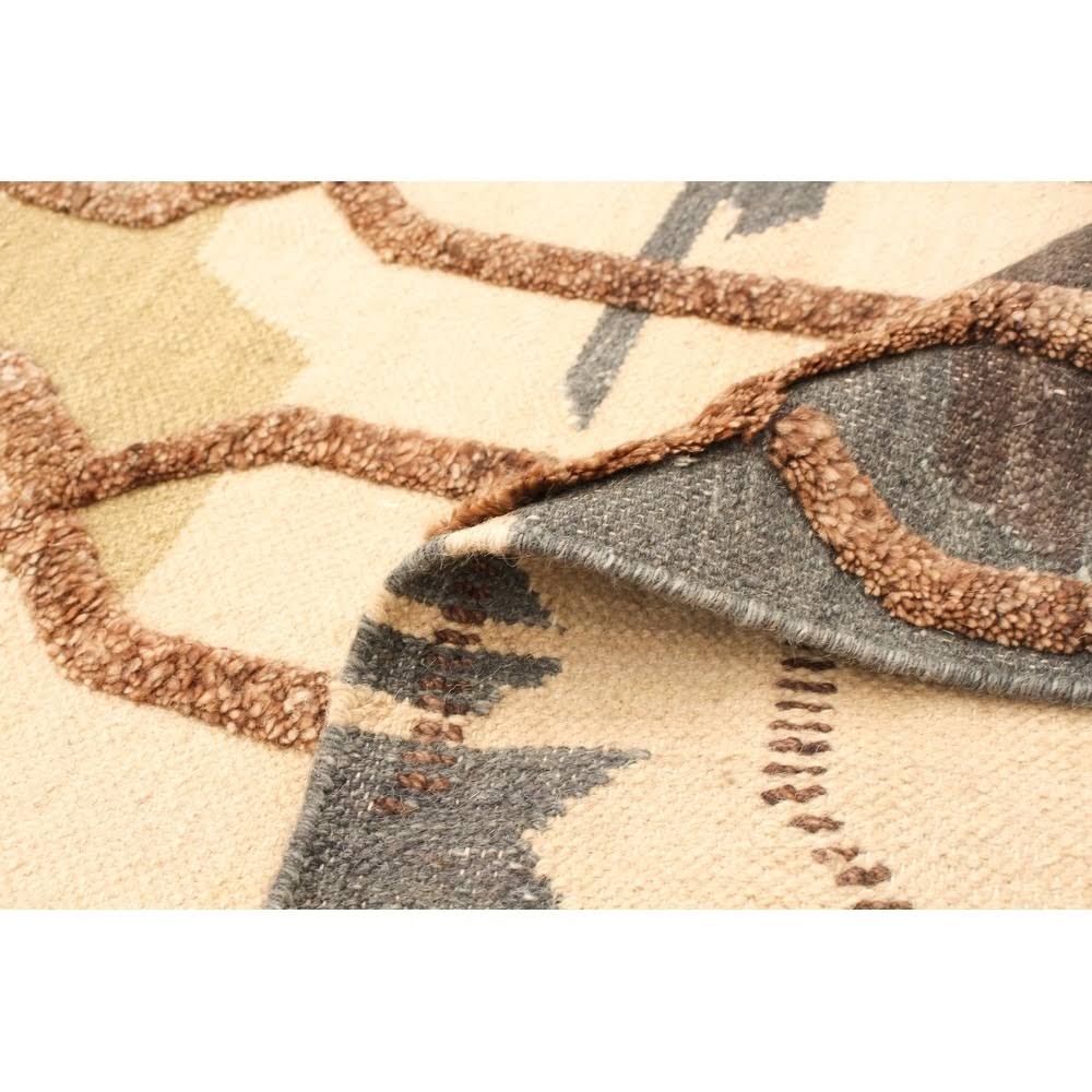 Ivory Wool Kilim Rug D6501