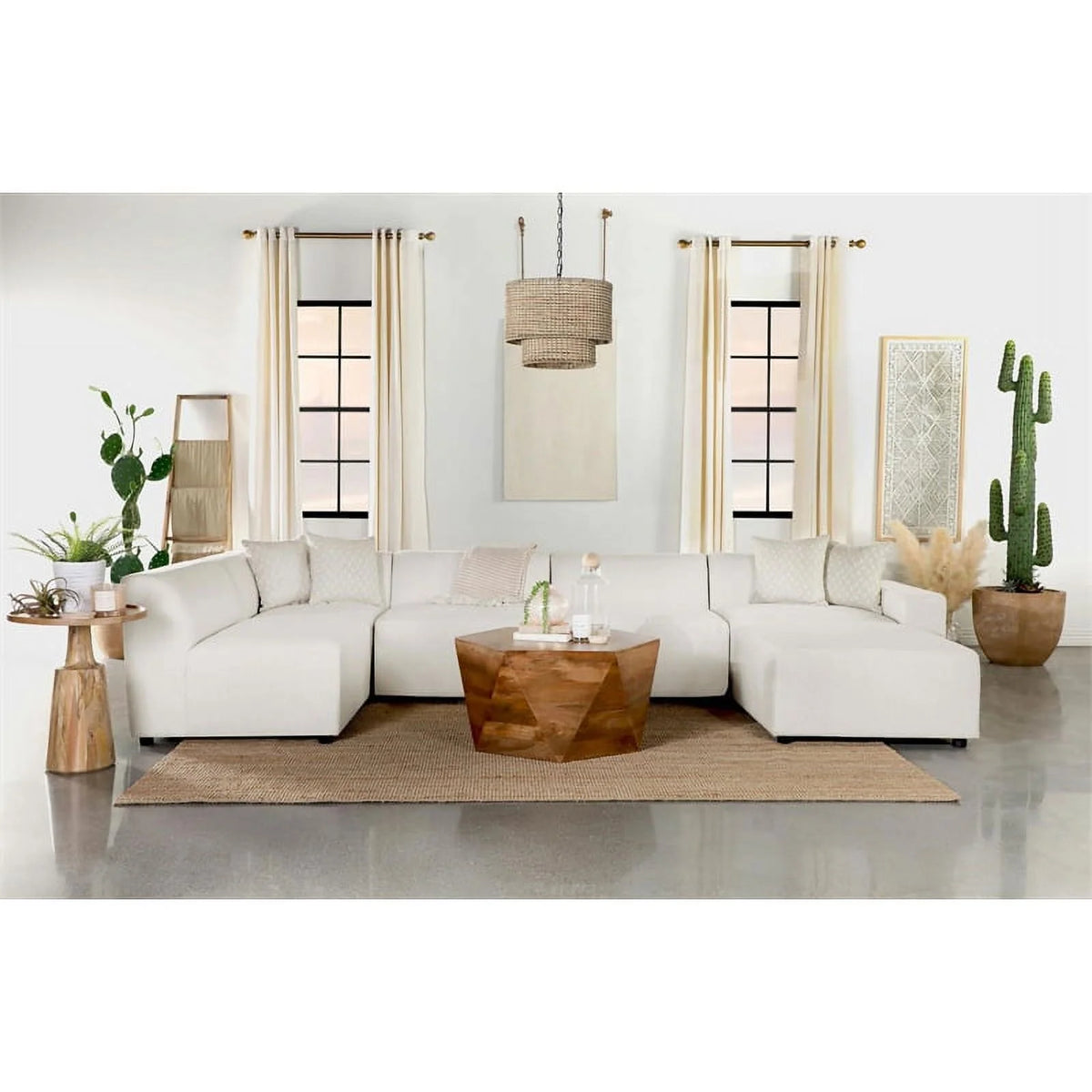 6-piece Fabric Upholstered Modular Sectional V77588