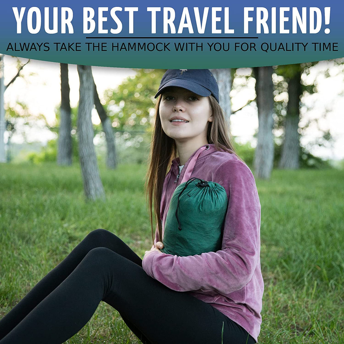 Camping Hammock with Mosquito Net and Tree Straps I9783