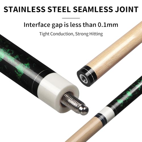 Pool Cue Set of 4, 58'' Canadian Maple, 18-21 oz with Extra 2 Pool Chalks X96017