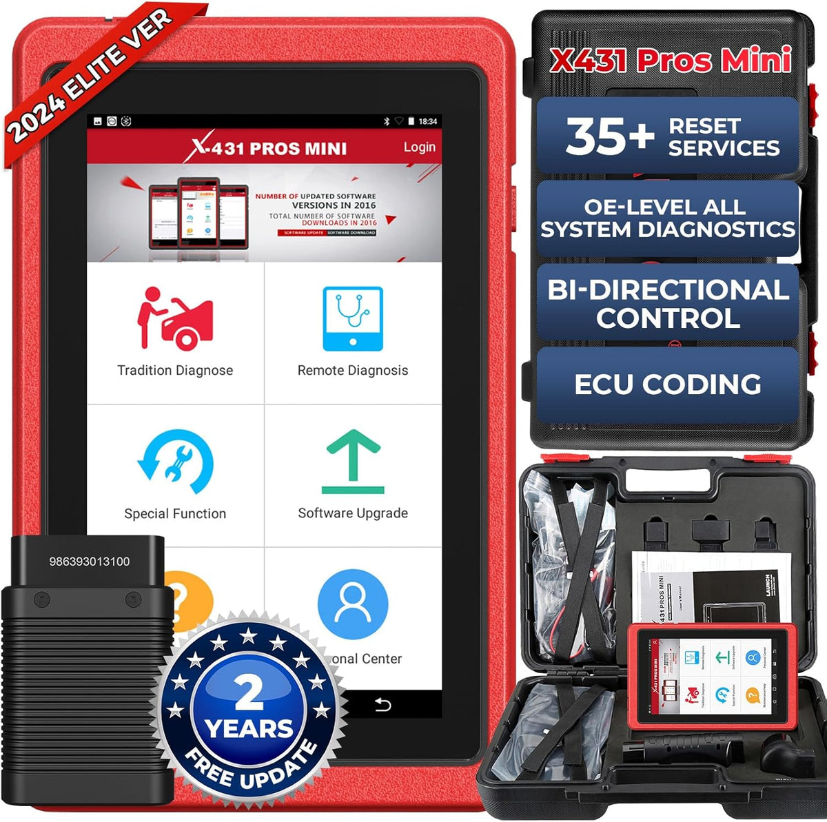 ECU Coding Diagnostic Scanner Bi-Directional Scanner with Bluetooth E15316