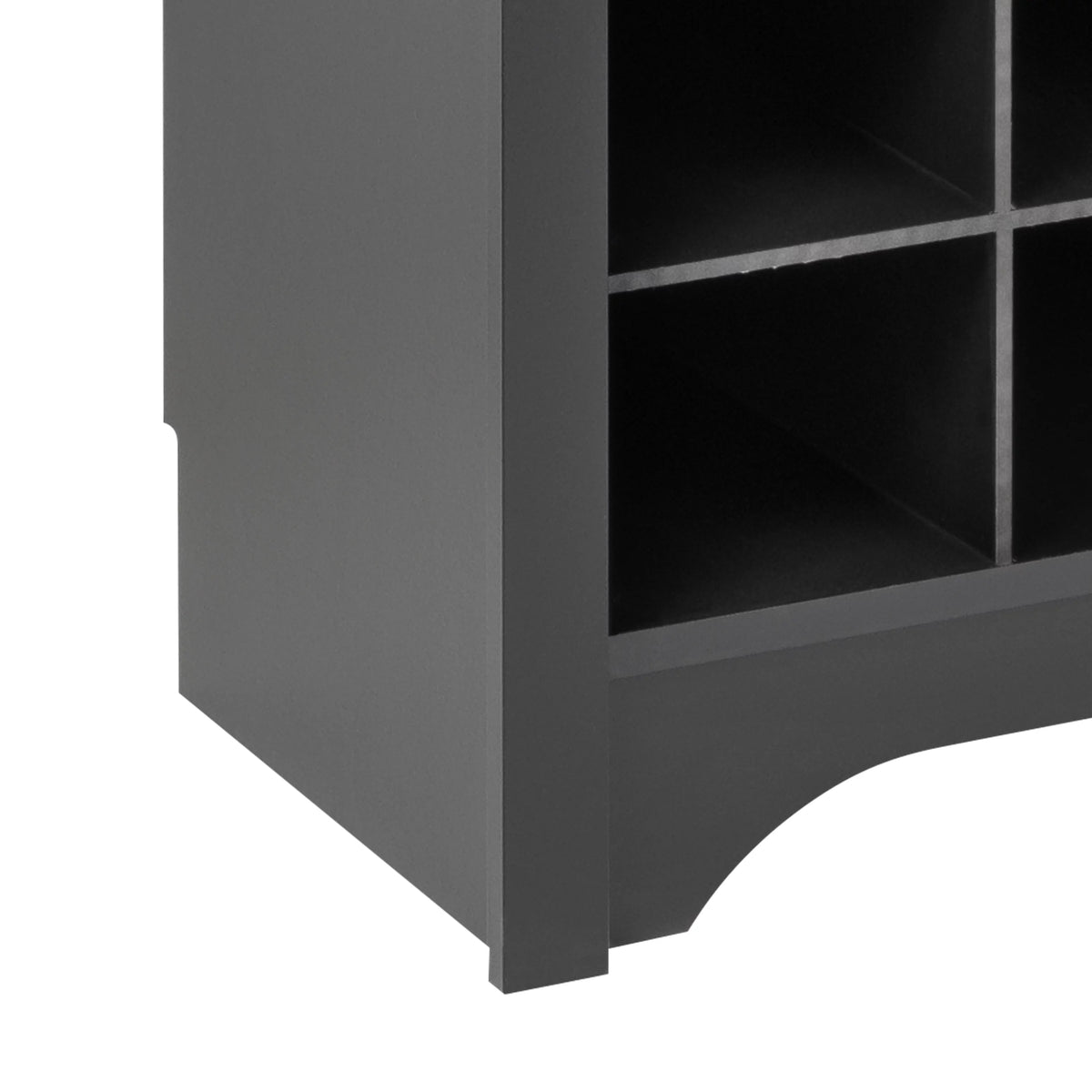 60" Wide Hall Tree with 24 Shoe Cubbies, Black U15875