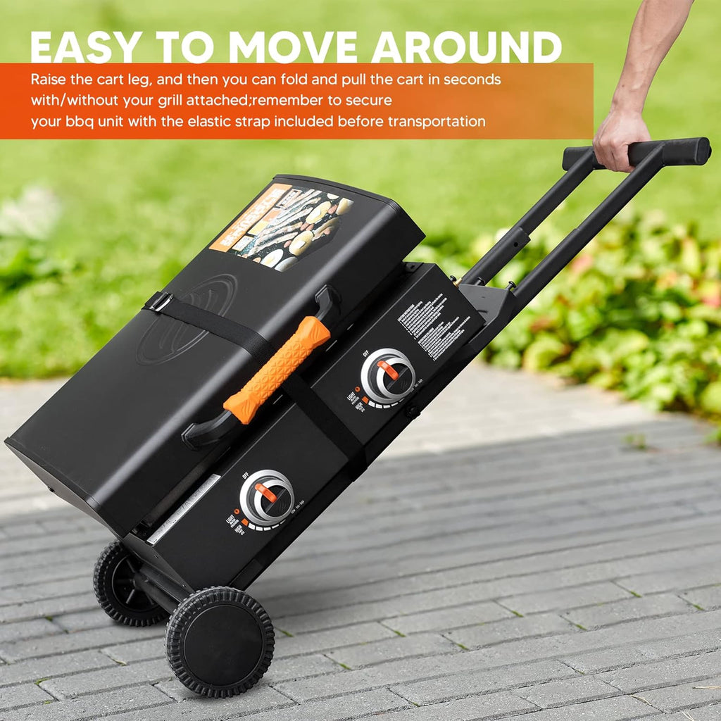 Portable Griddle Stand with Wheel and Shelf Q46022