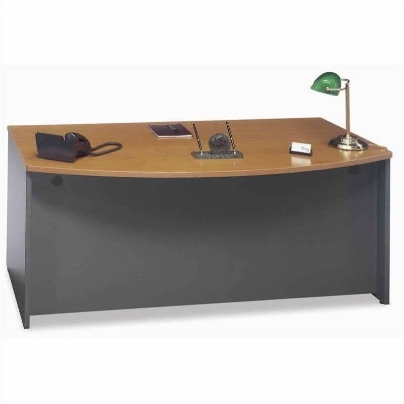 71x22 Bow-Front Desk with File Cabinet T7468