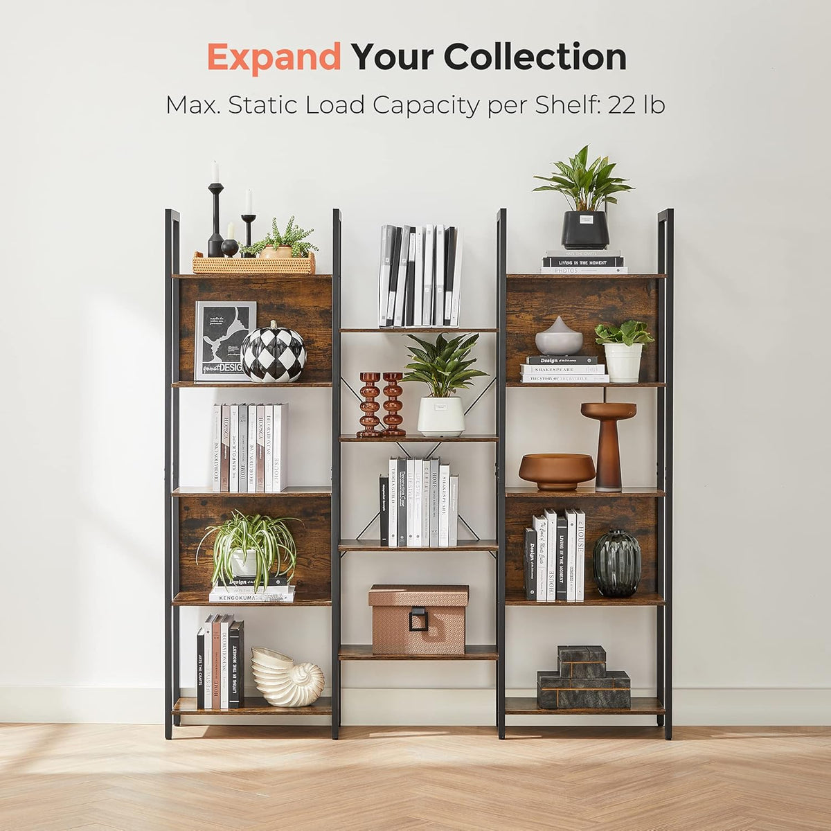 5 Tier Bookshelf with 14 Storage Shelves C843
