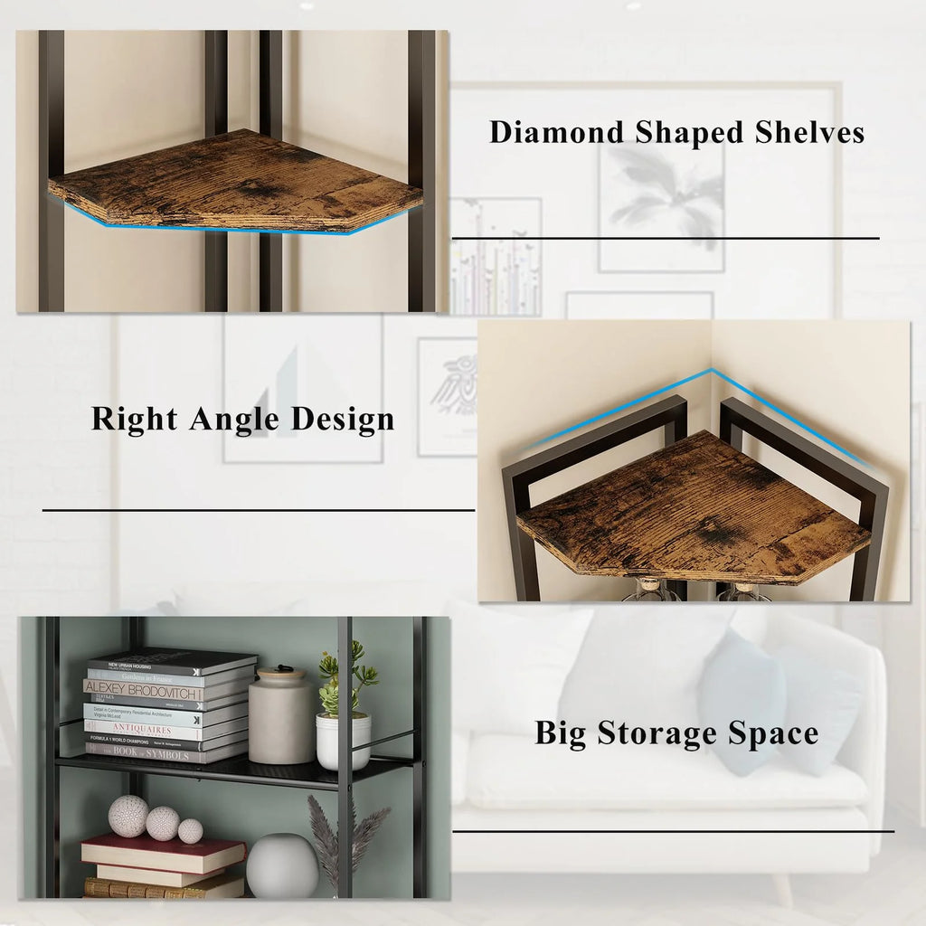 Black 5 Tier Corner Shelf P61947