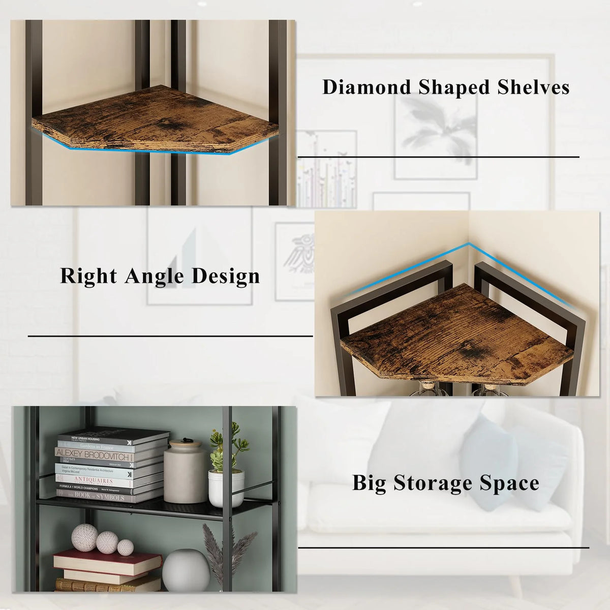Black 5 Tier Corner Shelf P61947