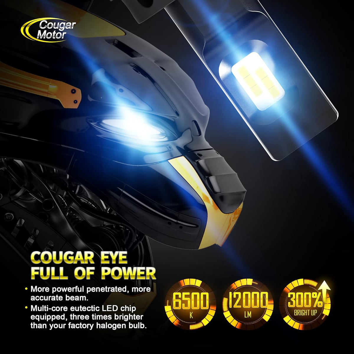 X-Small H13 LED Bulb 12000LM 6500K Cool White 360° Adjustable Beam Halogen Replacement Pack of 2 H1786