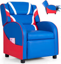 Blue Ergonomic Leather Recliner Chair with Footrest Y6666