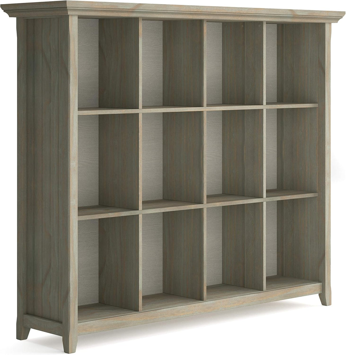 12 Cube Solid Wood Storage in Distressed Grey C2646
