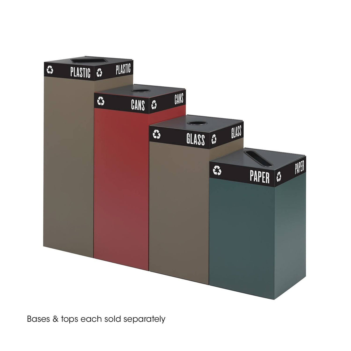 42 gal powder-coated steel black Trash Can Base C77518