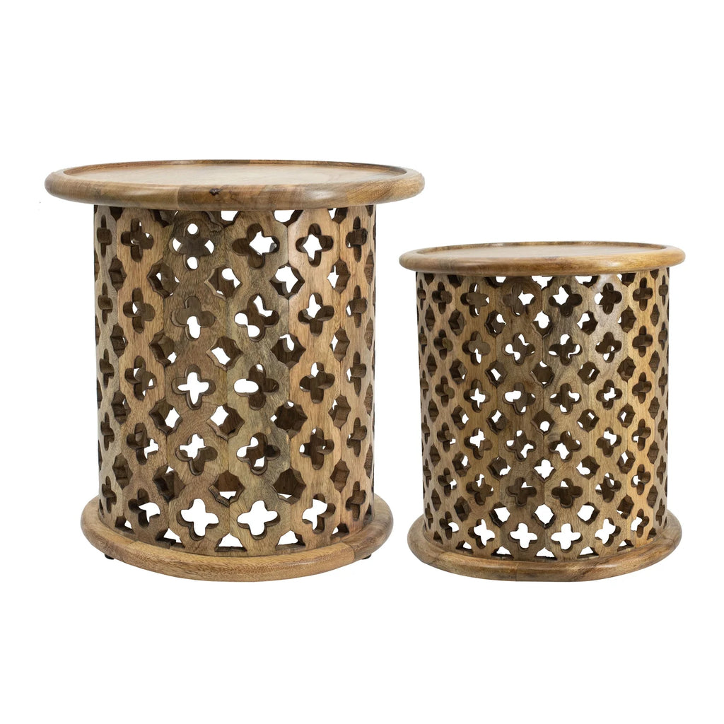 Natural Burn Set of 2 Side Table L5376