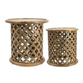 Natural Burn Set of 2 Side Table L5376