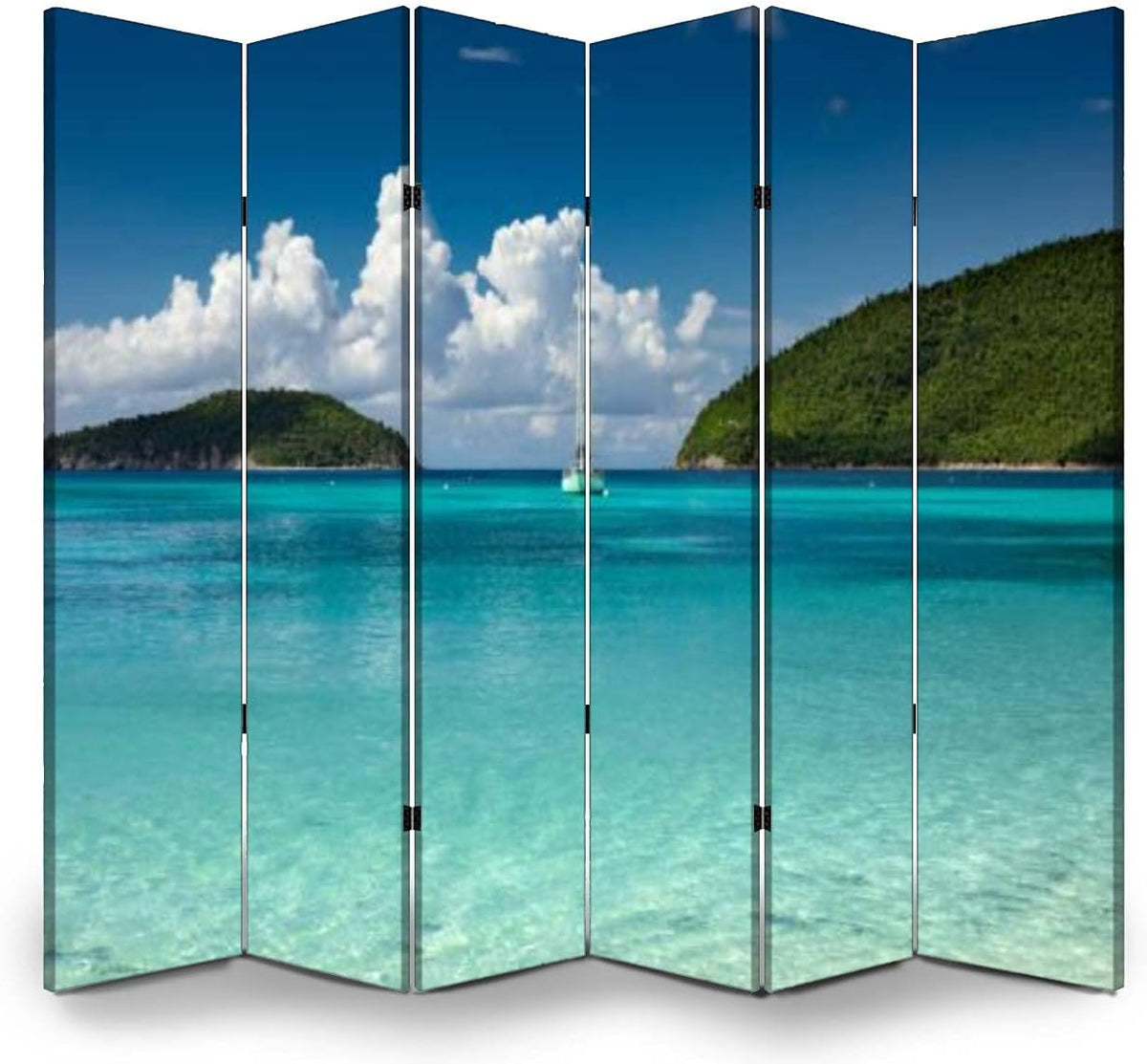 6 Panels Folding Canvas Screen Divider N7753