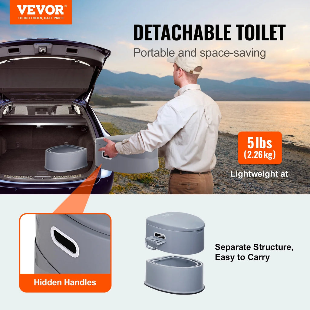 Portable Camping Toilet with Lid F503642